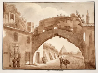 Aventinens grunder, 1833 (etsning med brun tvätt)